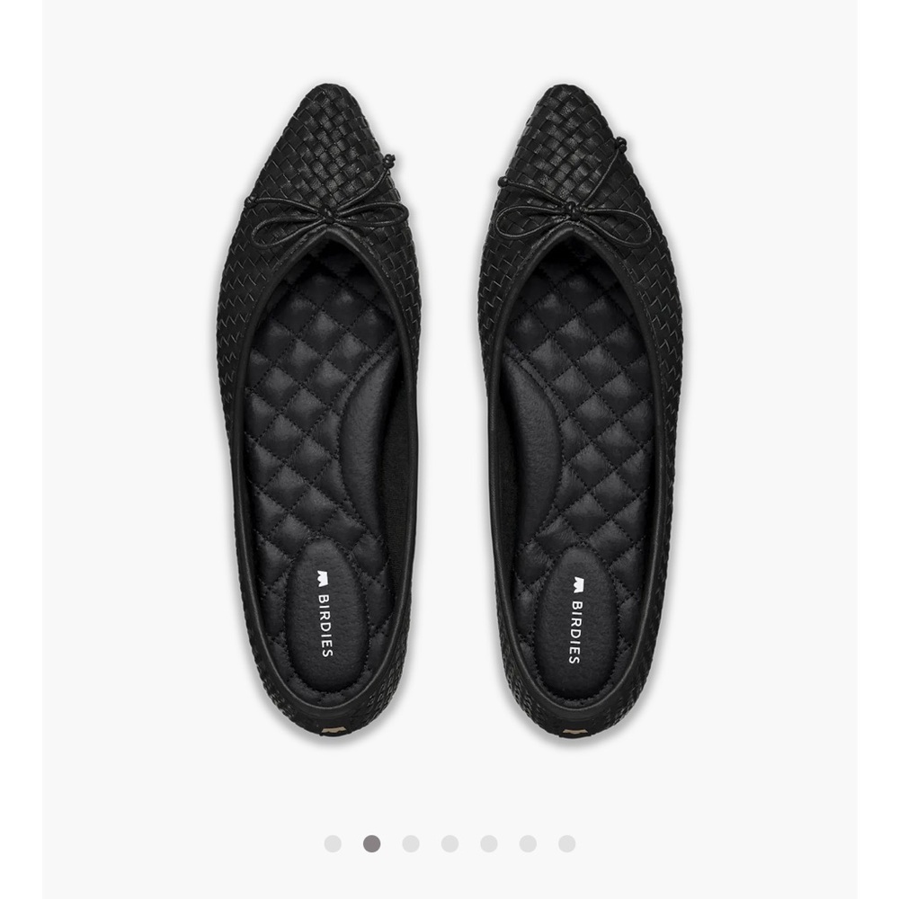 Birdies Goldfinch Flats in woven leather 🖤
